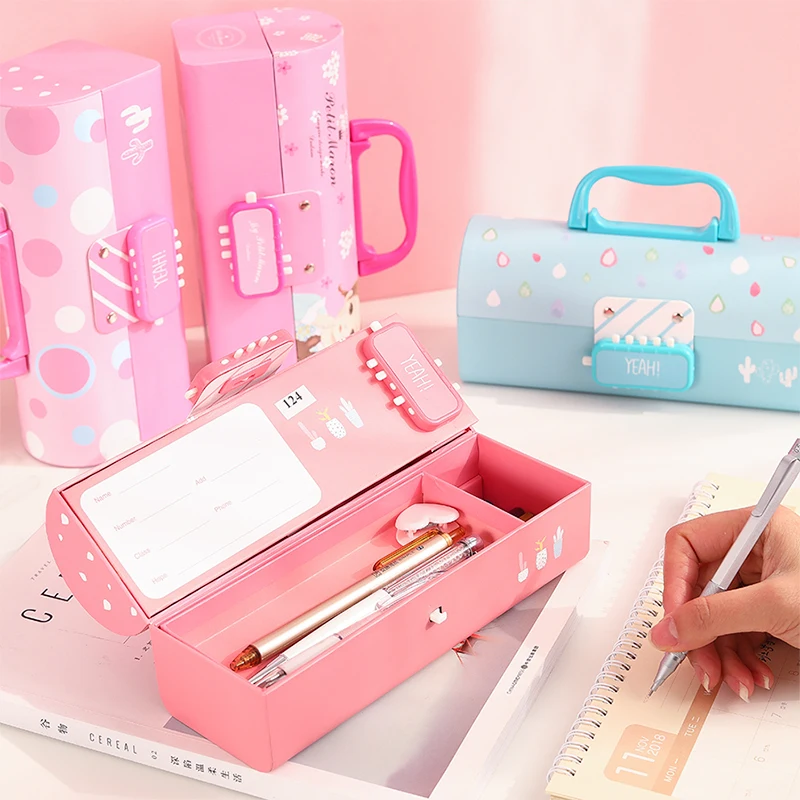 

Creative Pencil Box Multifunctional with Code Lock Large Capacity Pencil Case for Childrens School Stationery Supplies