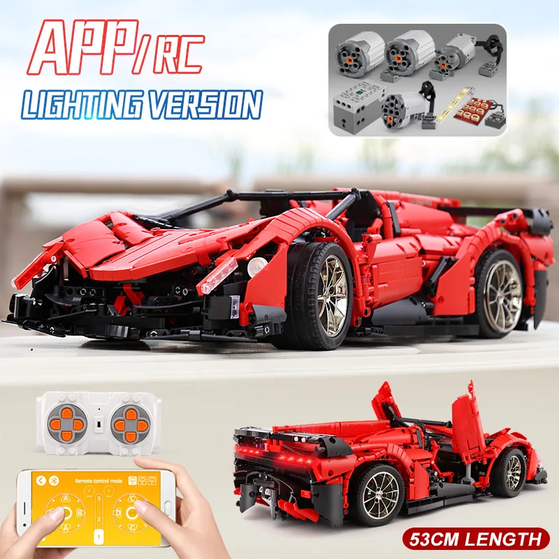 MOULD KING 13079 высокотехнологичные игрушки 20091 Veneno Roadster APP моторизованная модель