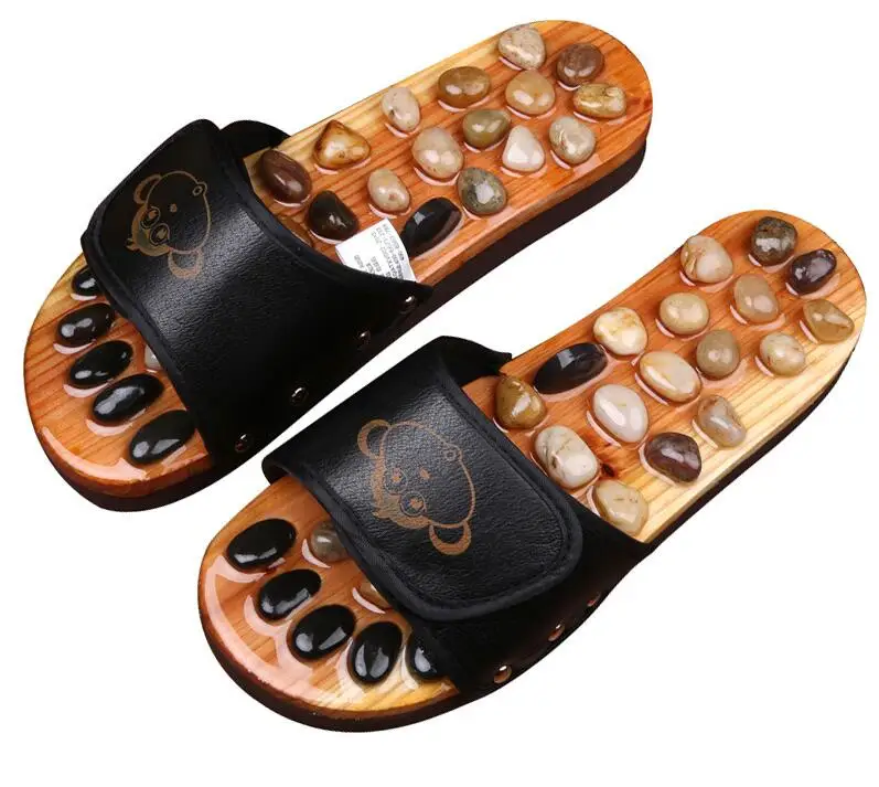 

free shipping massage Natural cobblestone agate stone massage slippers foot care at home acupoint seniority acupuncture massage