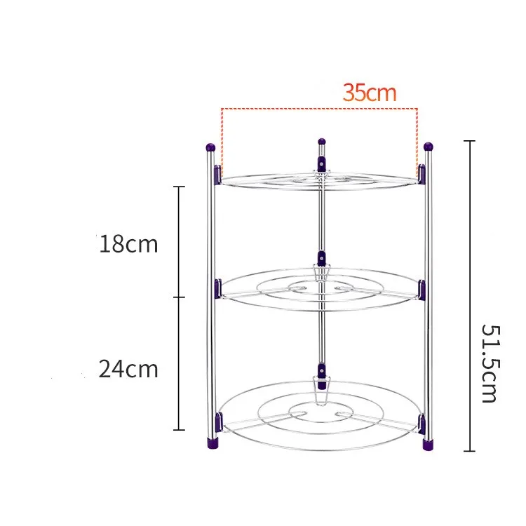 2/3 яруса плакировка горшок стеллаж для хранения Пан контейнер кухонная посуда