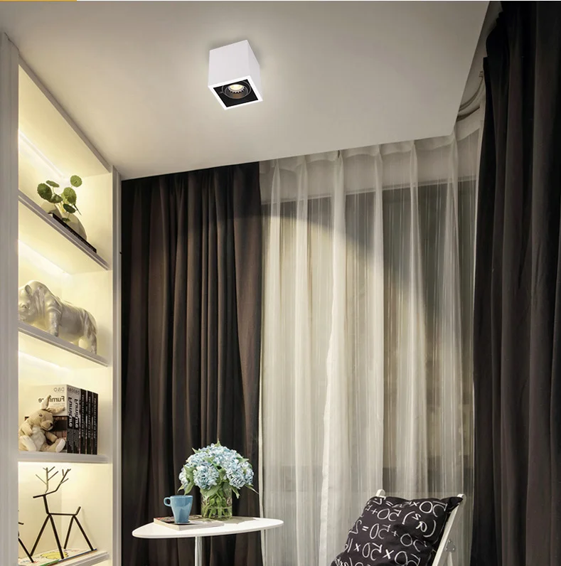 

High quality Surface Mounted 4 azimuth adjustment LED COB Downlights 85-265V 10w 12W LED Ceiling Lamp Spot Light