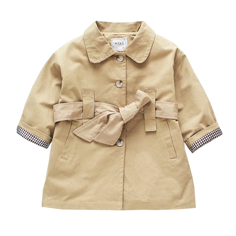 Куртки для девочек весна осень 2019 новая модная ветровка малышей однотонное