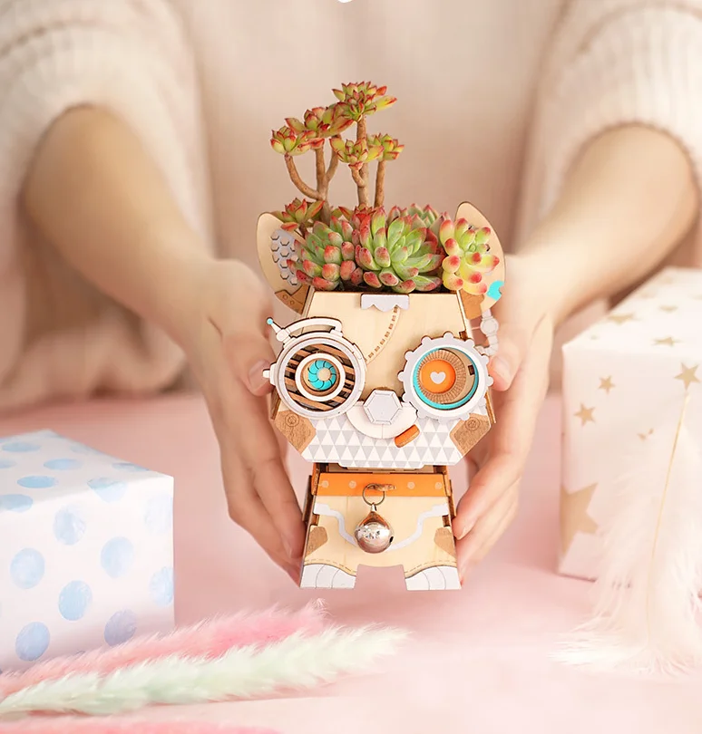 

Puzzle toys, imagination, vase, 3D wooden block puzzle, dog, jigsaw puzzle, creative handicraft
