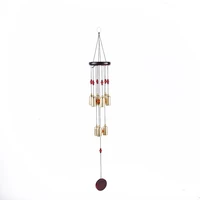 wooden wind chime double layer 9 copper bell pendant solid wood decoration storefront door hanging