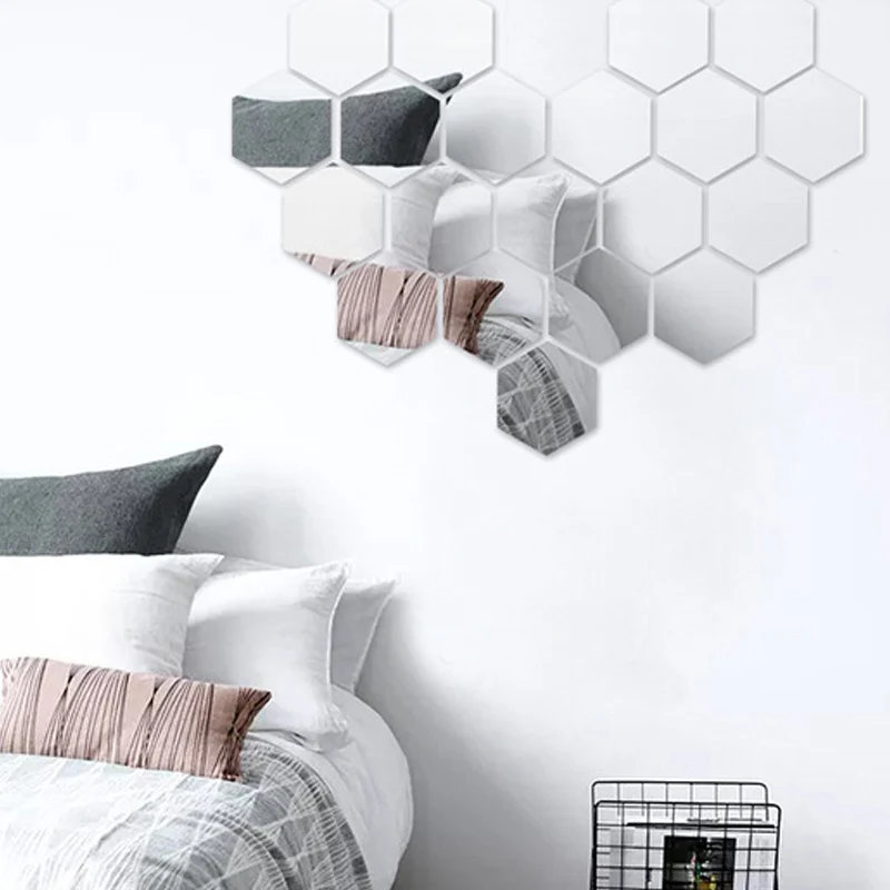 Зеркальная поверхность стены Стикеры Светоотражающие Самоклеящиеся DIY для