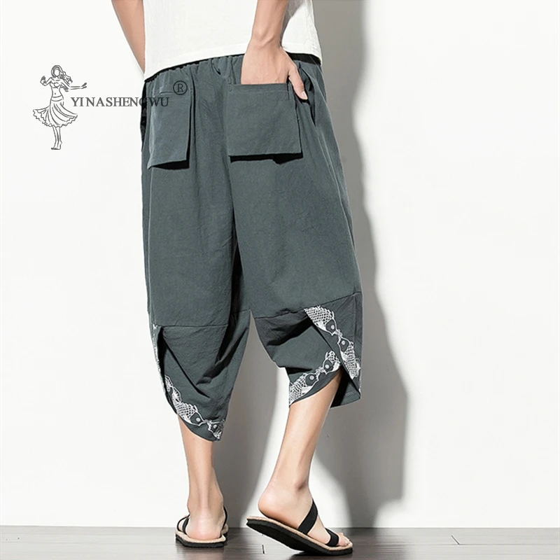 Летнее кимоно новые брюки в стиле ретро японские шаровары большого размера с
