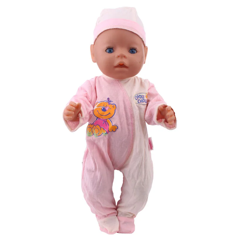 3 шт./компл. костюм + шапочка Одежда для кукол 43 см ухода за ребенком мам Baby Doll милые