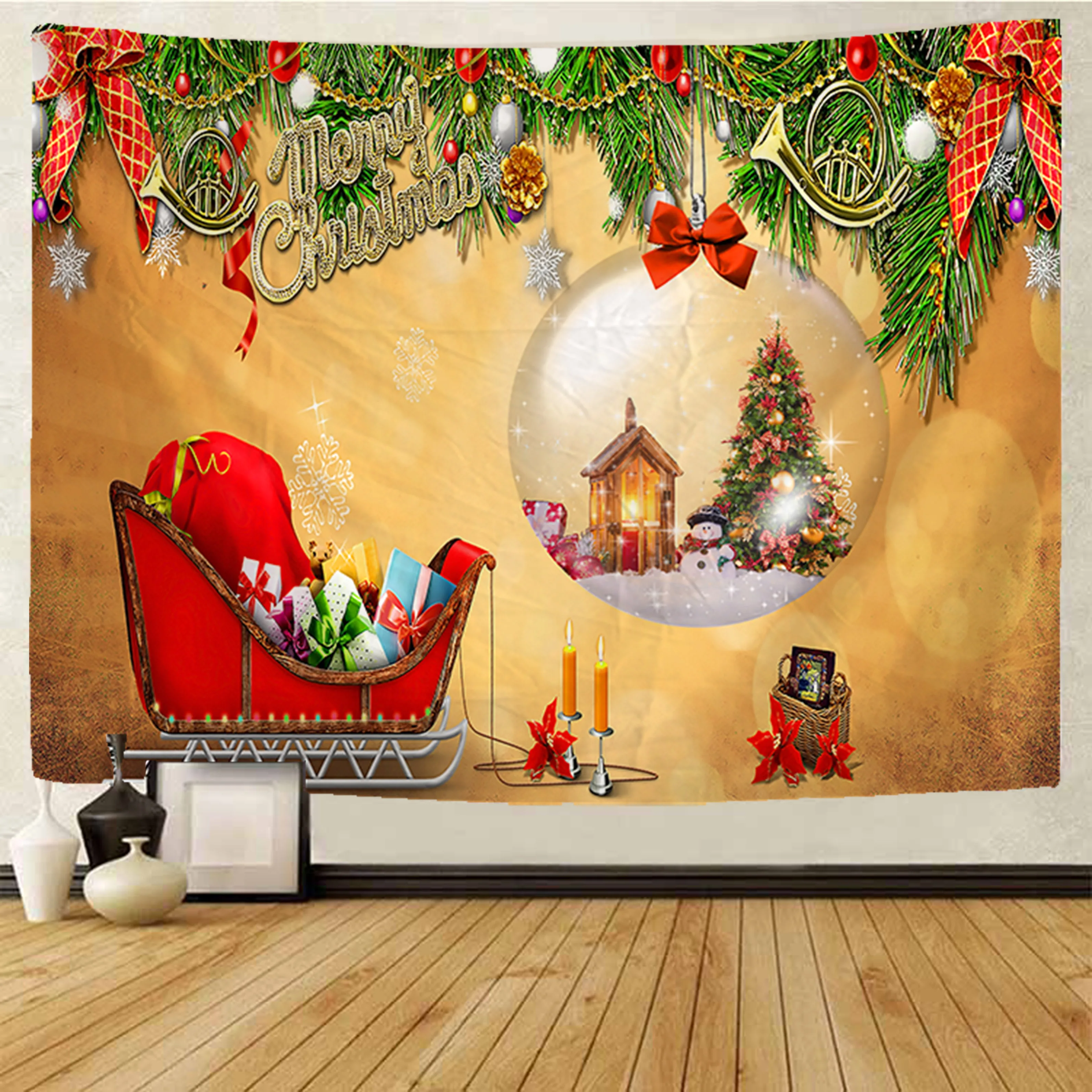 

Christmas deer tapestry Mandala Macrame hippie boho decor Tapestry Wall Hanging Witchcraft Tapestry