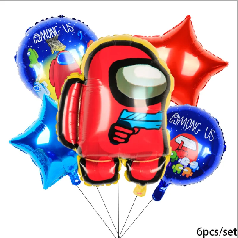 

6pc Cartoon Space Balloon DIY Home Accessories 18 Inch Aluminum Foil Balloon Garden Decoration Outdoor Birthday Balloons Gift.8z