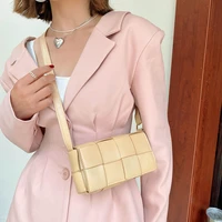 2021 fashion female crossbody bag weave leather flap shoulder messenger bags simple purses and handbags waist bag for women