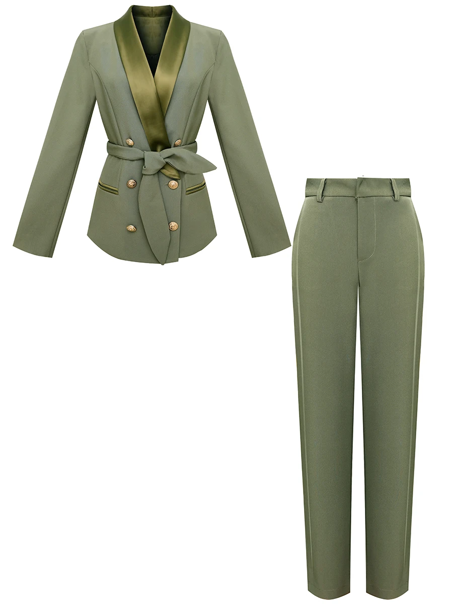 

Fashion Two-piece Women's New Temperament Commute Solid Color OL Professional Suit Office Lady 2 Piece Sets Womens Outfits