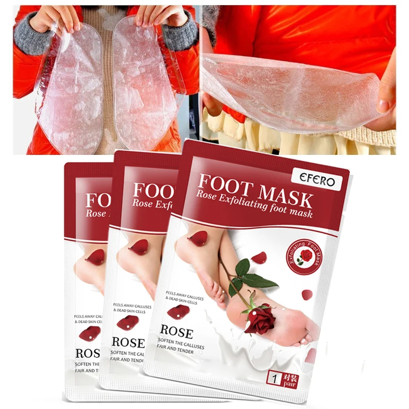

EFERO 8Pack Exfoliating Foot Masks Foot Spa Pedicure Socks Peel Mask Foot Care Whitening Anti Cracked Heel Peeling Mask Patches
