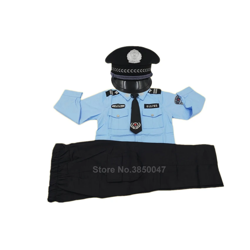Костюм для косплея подростков детей мальчиков и девочек полицейская униформа