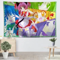anime tokyo mew mew tapestry wall hanging custom bedroom living room blanket yoga beach towel tablecloth 0719