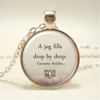 a jug fills drop by drop creative photo cabochon glass chain necklacecharm women pendants fashion jewelry gifts a816
