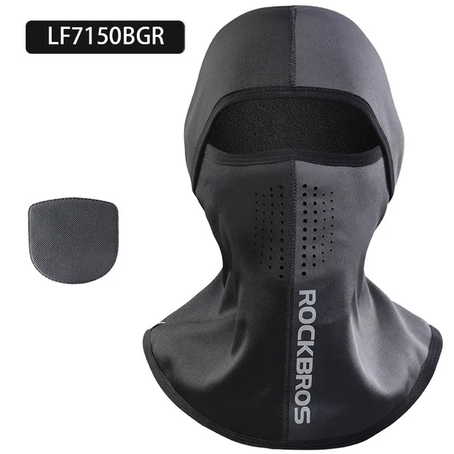 LF7150BGR Теплая Флисовая Беговая полумаска для лица, защитная маска для лица с капюшоном для езды на велосипеде, лыжах, спорта на открытом воздухе, зимний шарф для защиты шеи, теплая маска - Цвет: LF7150BGR