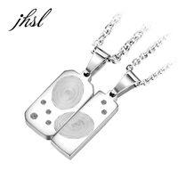pack of 2 couples love pendant necklace men women romantic fashion engagement jewelry stainless steel valentines day gift