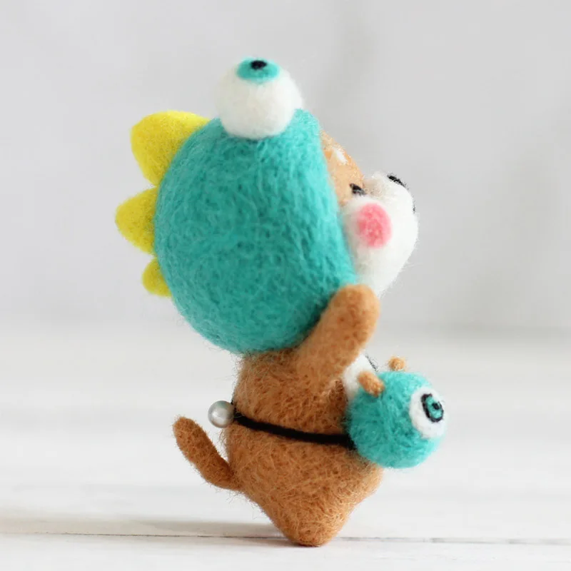 

DIY Wool Felt Needle Poked Kitting Cute Animal Pig Rabbit Cat Wool Felting Package Non-Finished Handmade Pets Toy Doll
