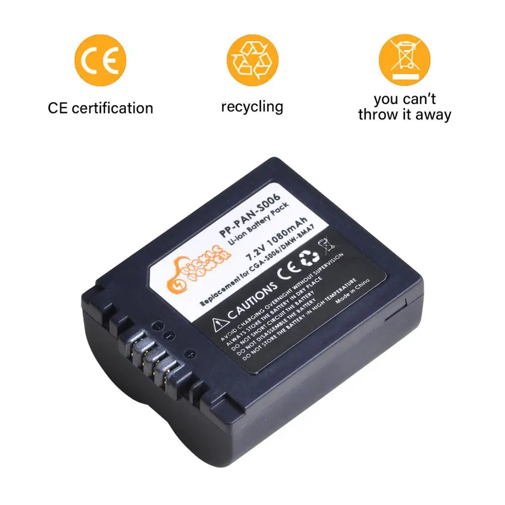 Комплект зарядного устройства USB с ЖК дисплеем и аккумулятором для Panasonic Lumix CGA S006E