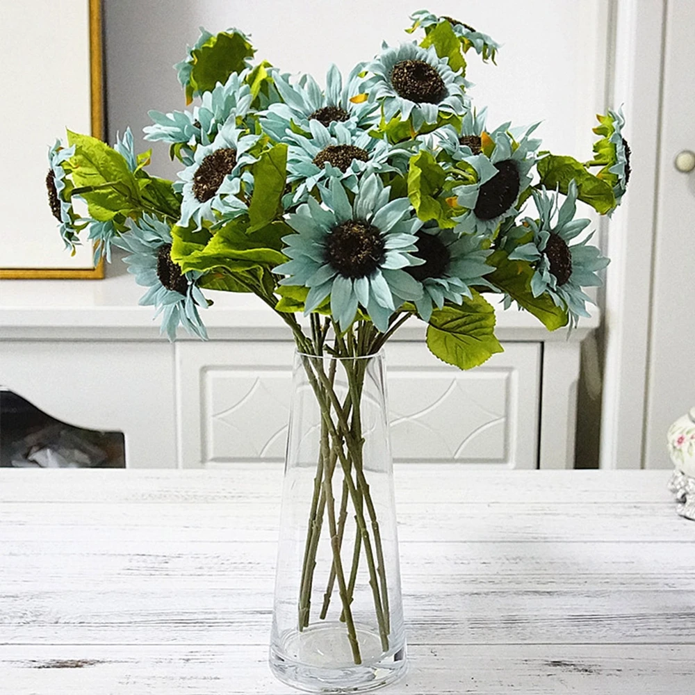 50 см длинные осенние шелковые искусственные подсолнухи цветы сделай сам ветка