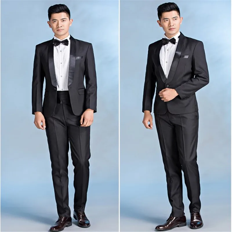 Мужской приталенный костюм бордового цвета Свадебный из 3 предметов с