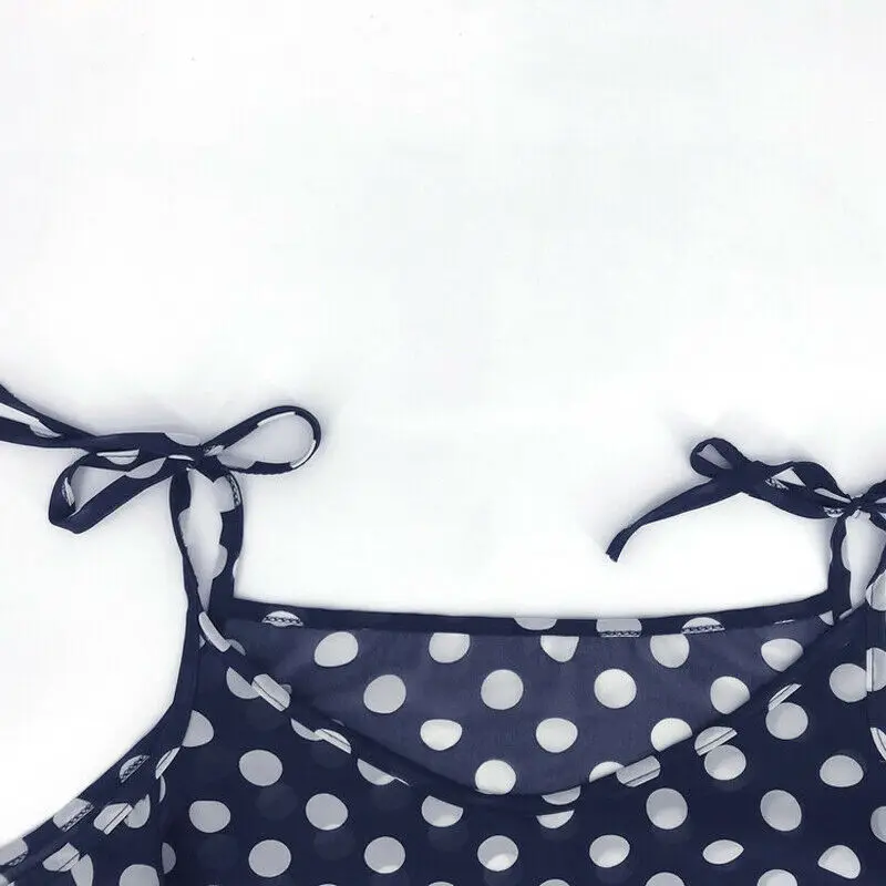 Женская свободная рубашка с завязками Летняя Повседневная Блузка в горошек