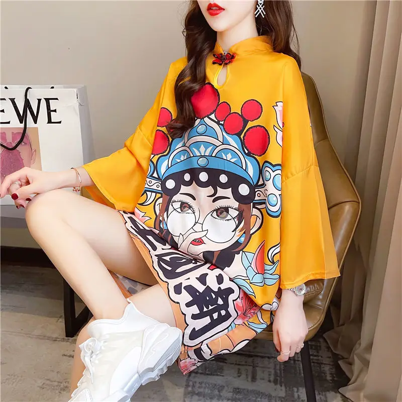 Женское платье Ципао в китайском стиле Вечернее приталенное с длинным