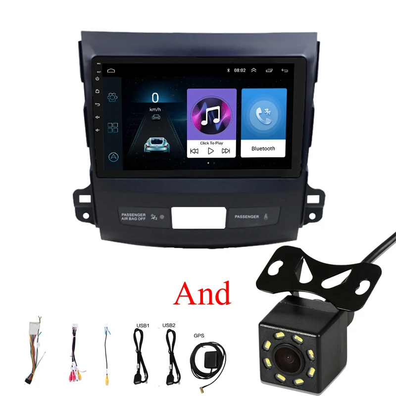 with Camera 9 дюймов Android 9,1 2 Дин радио мультимедиа плеер gps навигации для Mitsubishi Outlander 2006 2007-2009 2010 2011 DVD WI-FI - Color: with Camera