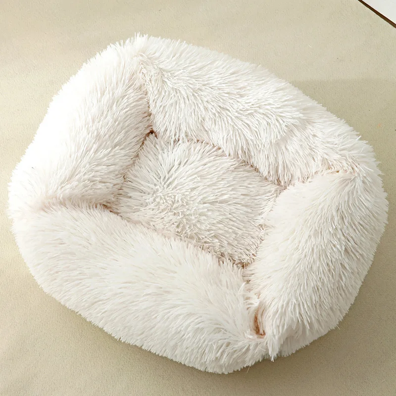

2021 New Product Square Plush French Bulldog Teddy Poodle Small Dog Kennel Cat Nest Thickened Warm Pet Nest in Winter
