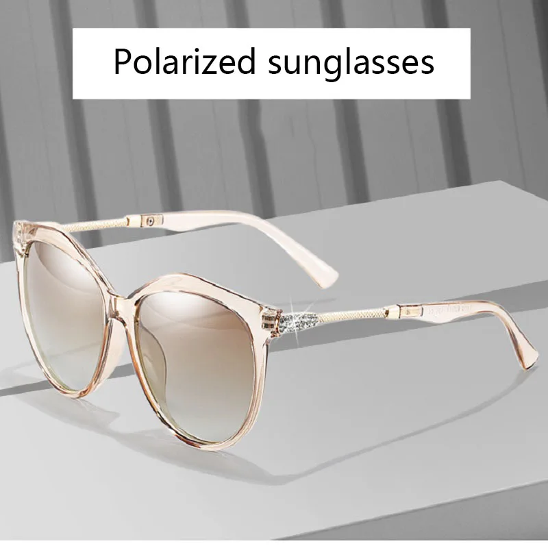 

Солнечные очки Hd поляризационные женские, роскошные модные круглые брендовые дизайнерские декоративные солнечные очки «кошачий глаз» в ви...