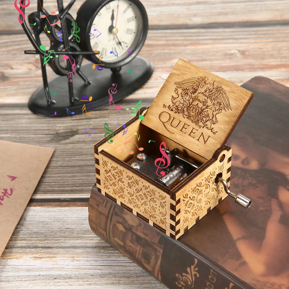 Деревянная музыкальная шкатулка ручной работы антикварная резная Подарочная