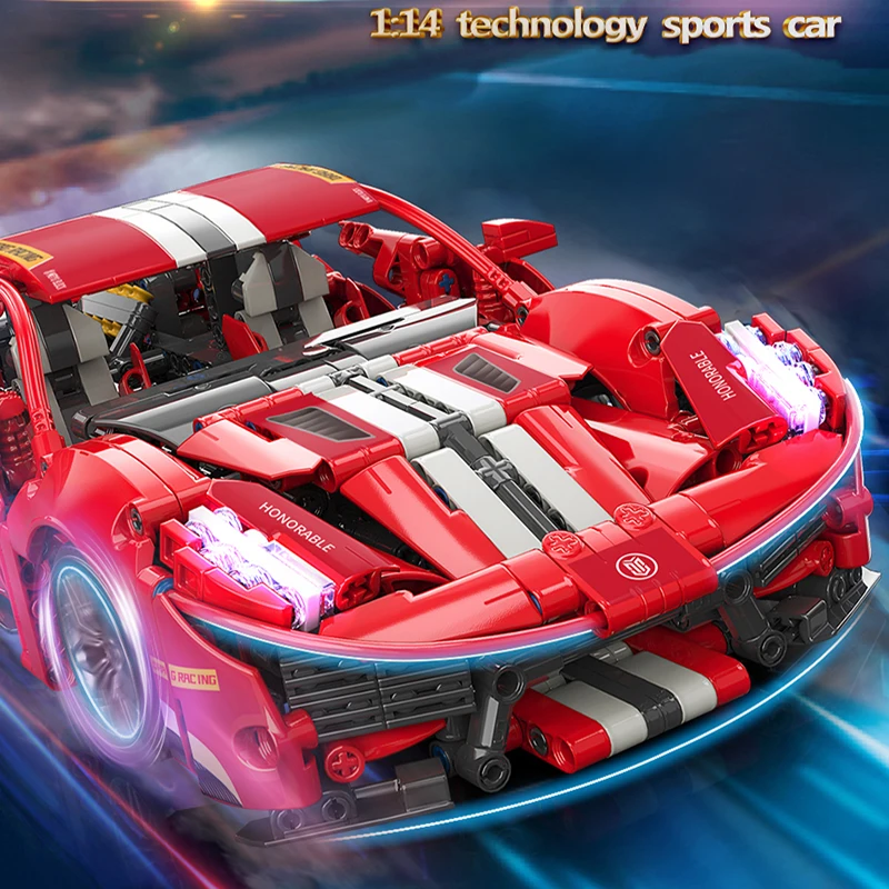 

Суперспортивная модель автомобиля, мини-кубики, игрушки, строительные модели гоночных автомобилей, высокотехнологичный город, Радиоуправл...