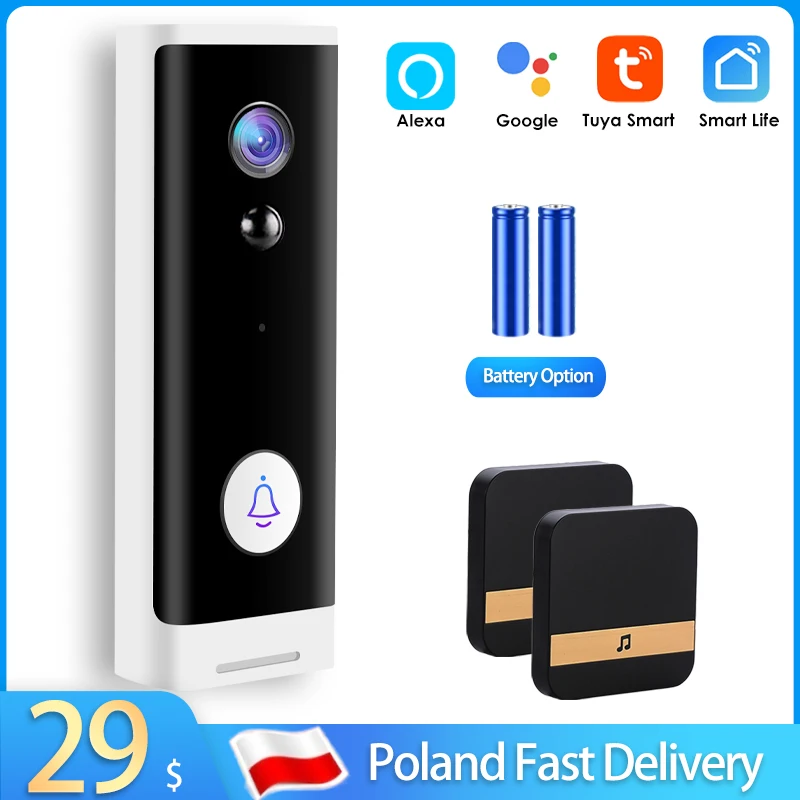 Беспроводной дверной звонок Tuya Wi-Fi 1080P HD | Безопасность и защита