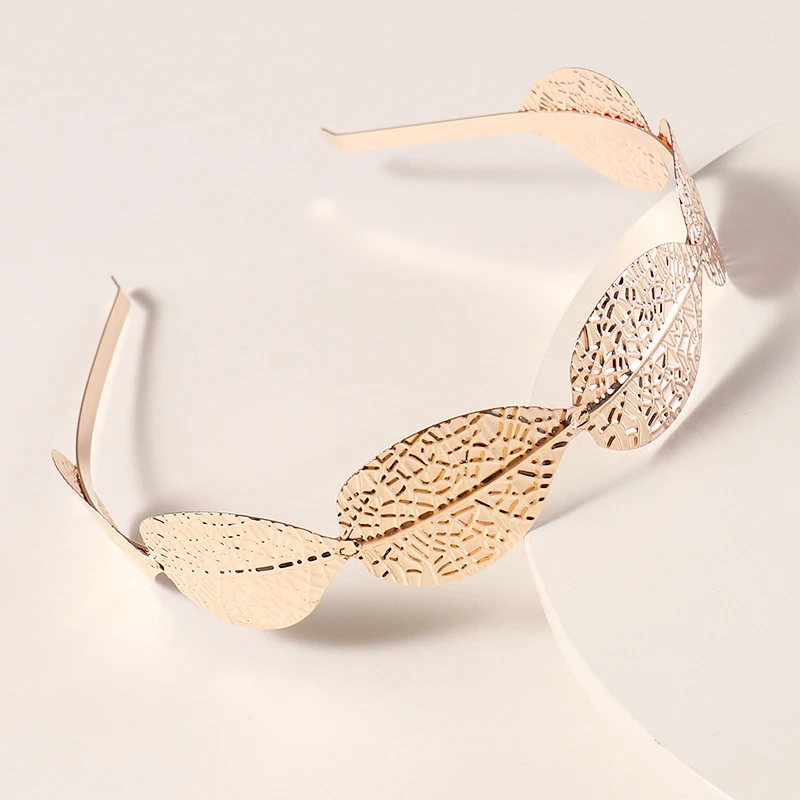 Женская повязка для волос в стиле ретро металлическая на голову с золотыми