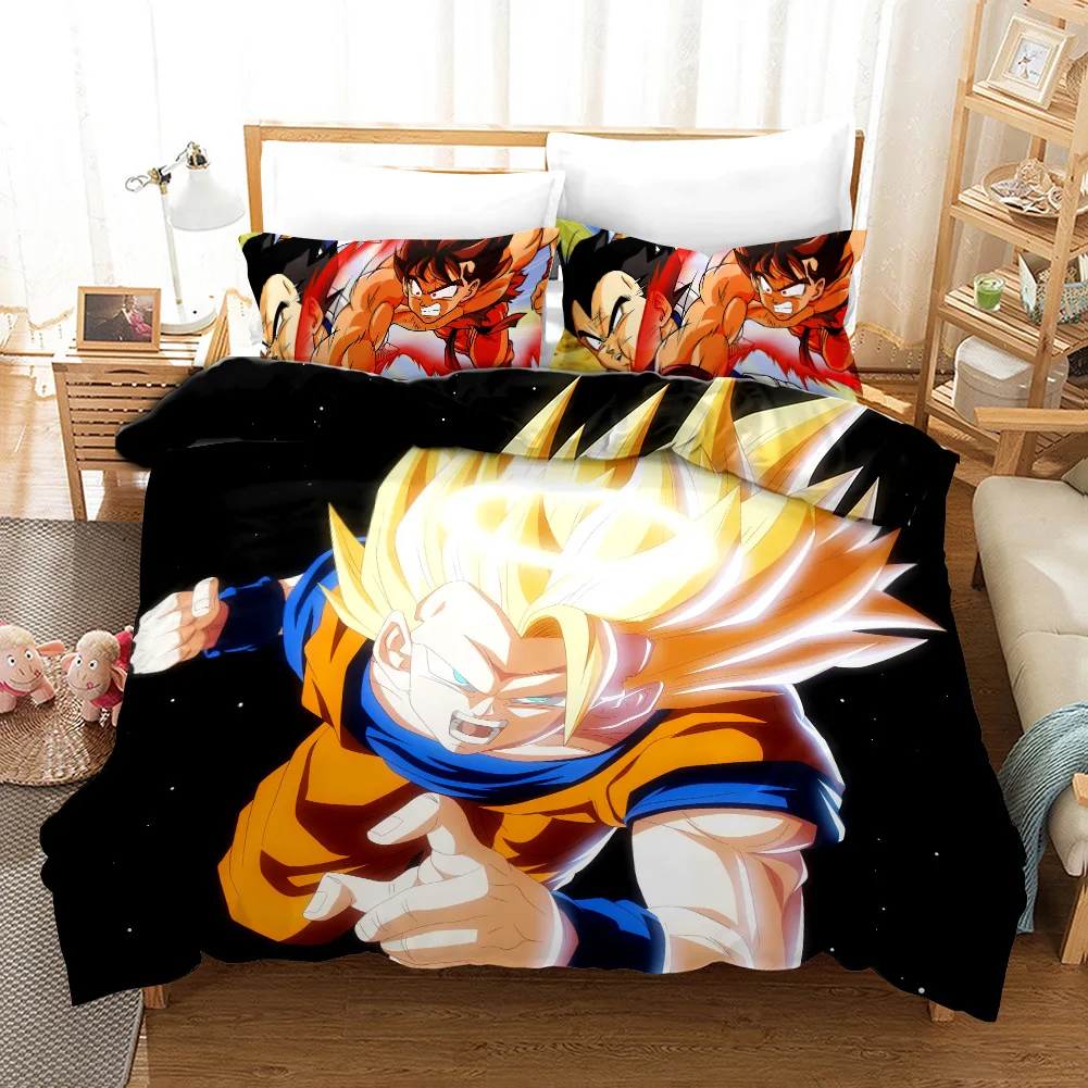 01 Комплект постельного белья с 3D рисунком, с принтом Dragon Ball, детская кровать для взрослых, набор пододеяльников, набор пододеяльников, двуспальный размер, наволочки, одеяло, постельное белье - Цвет: 01