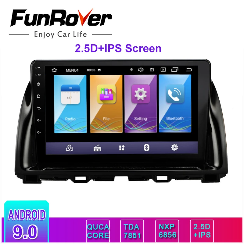 Funrover 2.5D+ ips android 9,0 2 din Автомобильный мультимедийный плеер радио для Mazda CX5 CX-5 2013- gps Навигация стерео без dvd rds bt