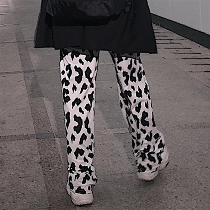 

Cow Print Pants Women Korean Style Cow Print Wide Leg Pants Harajuku Trousers Summer Korean Clothes Streetwear Women