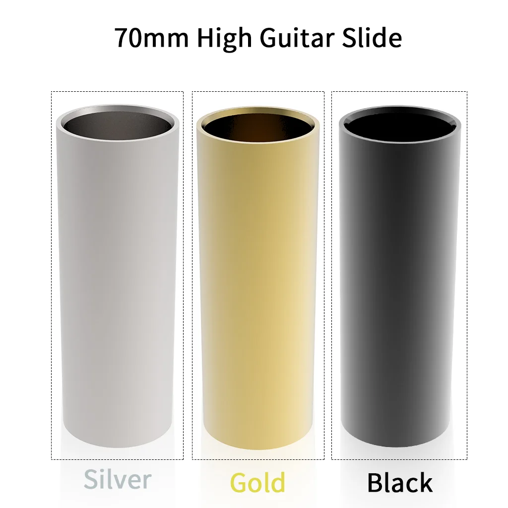 

70MM High Guitar Slider Smooth Edge Stainless Steel Silver/ Golden /Black Optional Guitar Parts Accessories