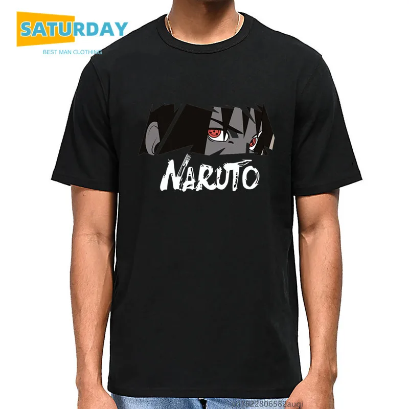 Наруто Модная японская аниме футболка мужская Sasuke забавная мультяшная