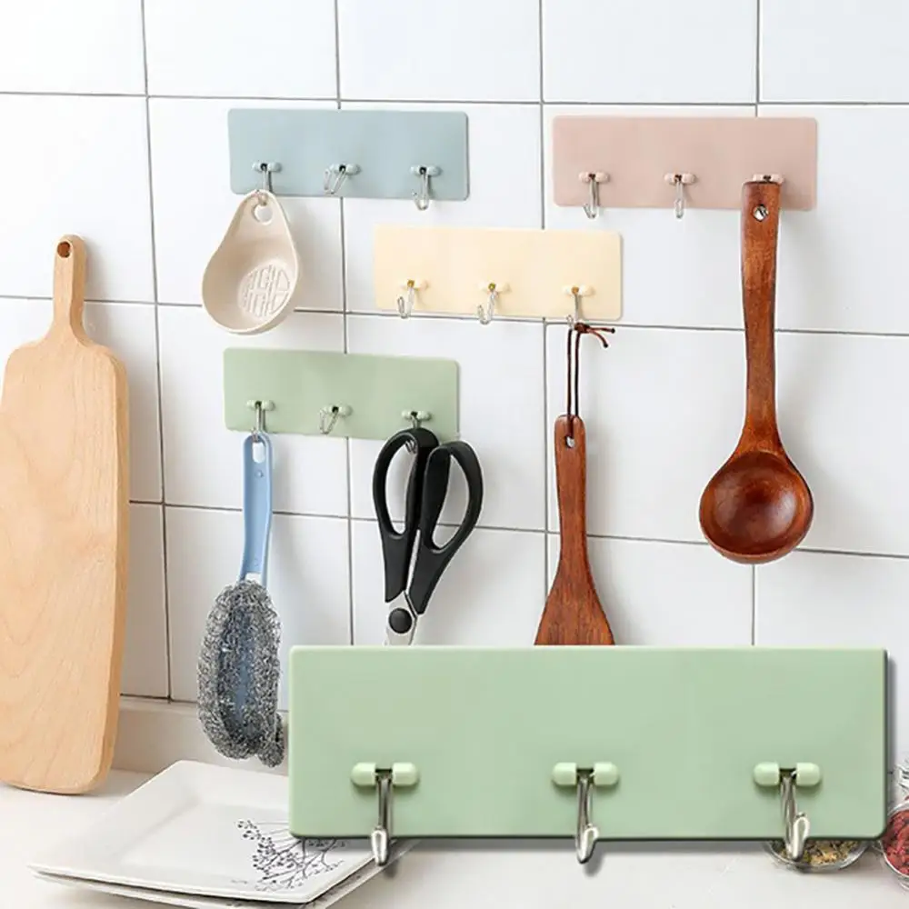 

Self-adhesive Wall Hook Hanger Bathroom Kitchen Bag Towel Cooking Tool Holder