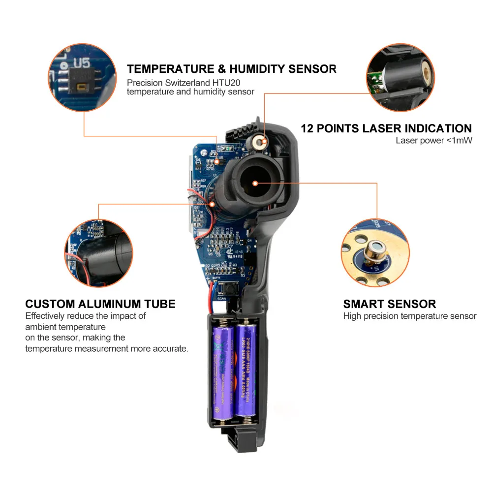 

Termometro Digital Infrared Thermometer Hygrometer Temperature Humidity Multi-Function Laser Thermometer Gun