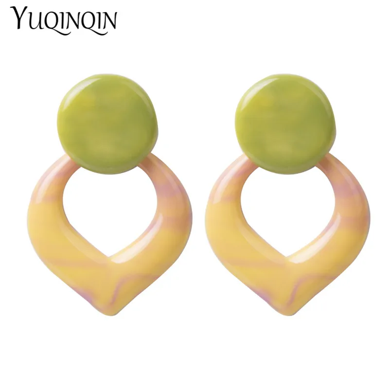 Модные большие висячие серьги для женщин милые длинные корейские акриловые