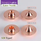 Startnow D28mm Ганс сопло Лазерная выпуска Однослойная 0,8 3,0 3,5 4,0 для Precitec волоконная режущая сопла оборудование головки фитинги