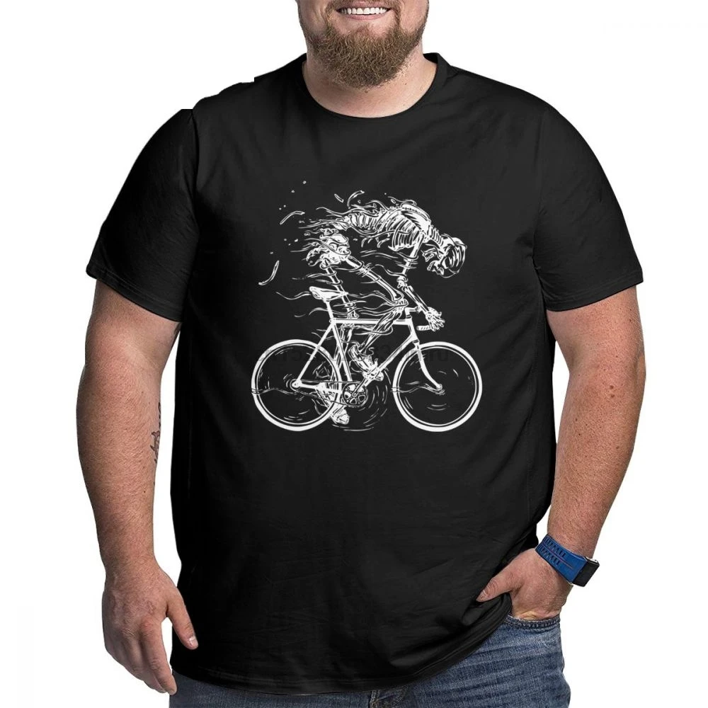 Скелет Череп цикл футболка для мужчин плюс размер хлопок тройники большой