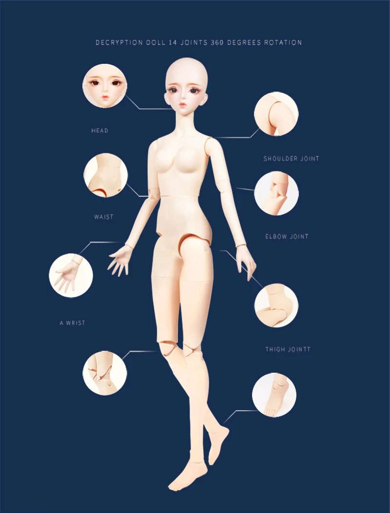 DBS 1/3 BJD Macchiato, ChengMingLan 12 Китайский Зодиак механические соединения тела, включая волосы, глаза, одежда 62 см высота девочек ледяной, SD