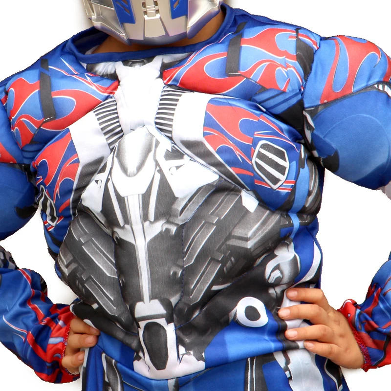 Аниме косплей костюмы супергерой дети мускулы Optimus Prime Hornet светящаяся маска
