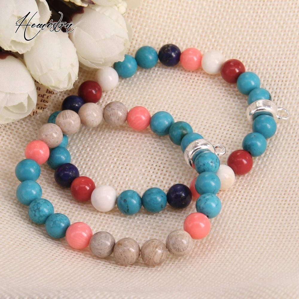 Томас Коралловый голубой камень разноцветный материал смешанный браслет из