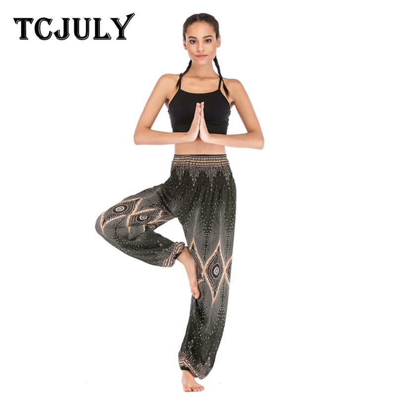 Женские шаровары с принтом глаз TCJULY повседневные свободные высокой талией и