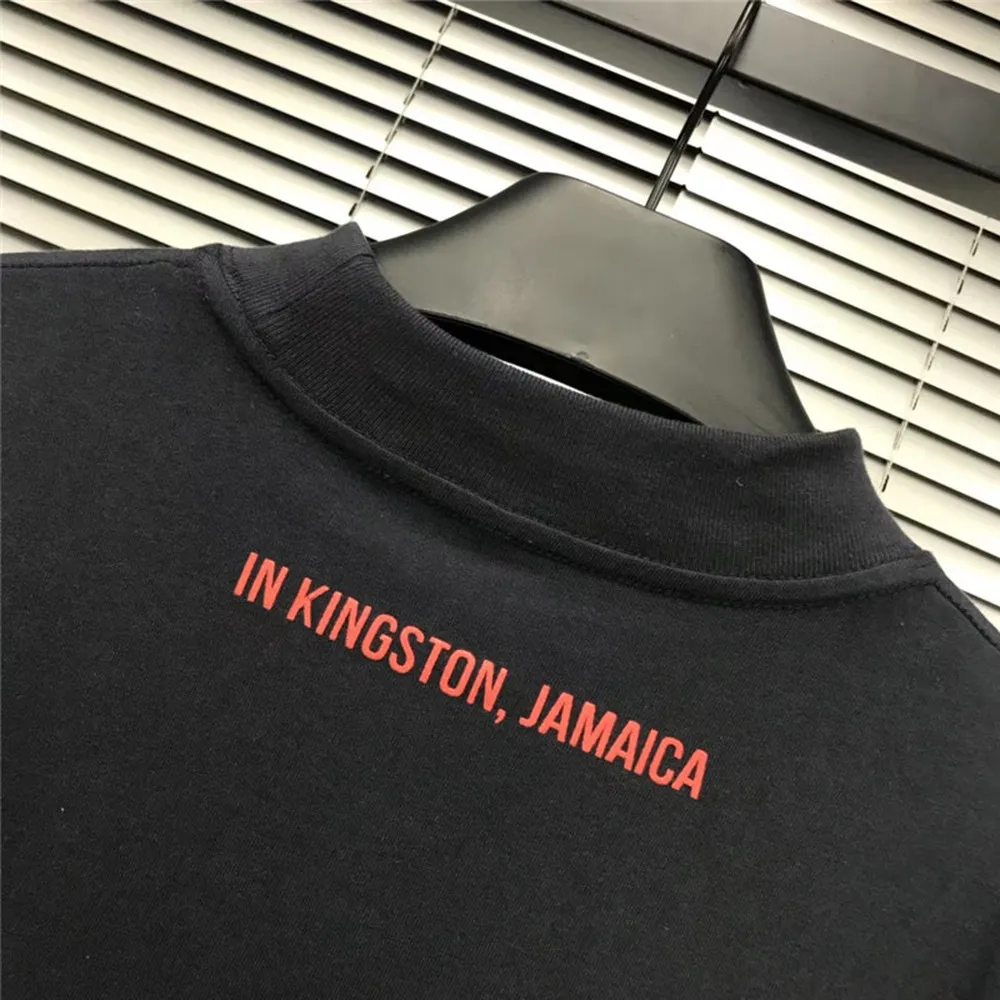 Топ с высоким воротником 3D пенопласт Kanye Jesus is King Jamaica Seal Tee футболки оверсайз Trust God
