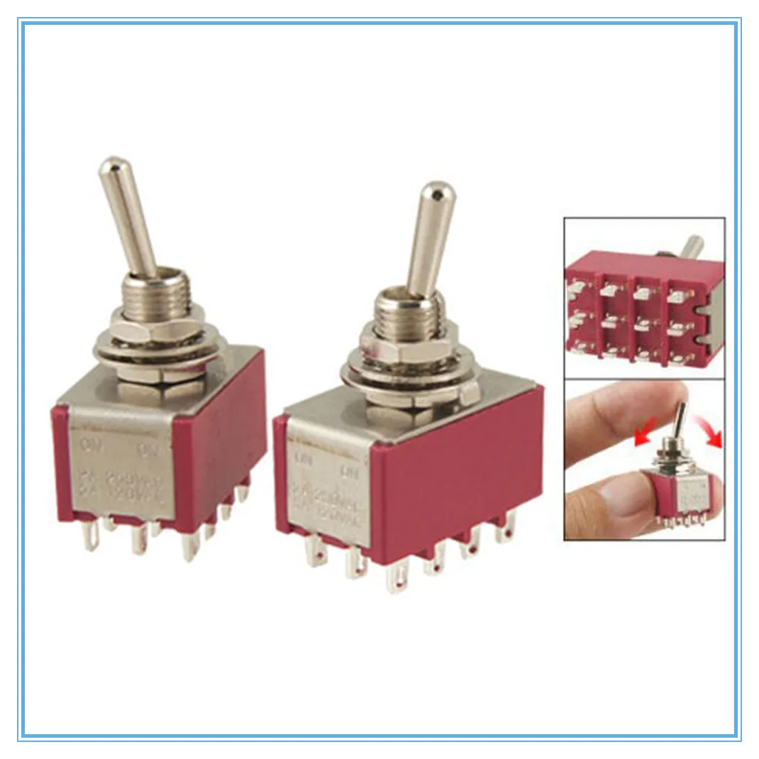 2 шт. AC 250V 2A 120V 5A 12 Pin 4PDT ВКЛ./вкл. Тумблер | Обустройство дома